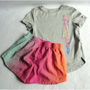 Girls Champion & Adidas Rainbow Hombre Shirt and Shorts Set - Girls Size 4